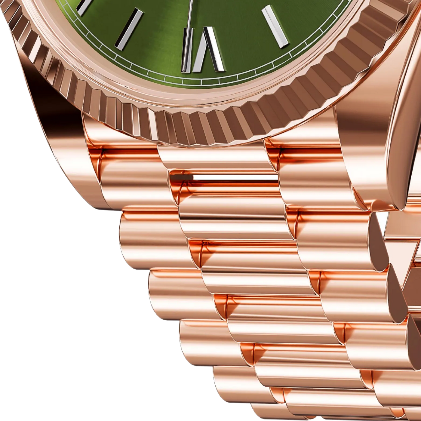 NOWDay Olive Roman Dial Rosegold Watch