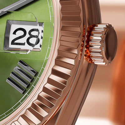 NOWDay Olive Roman Dial Rosegold Watch
