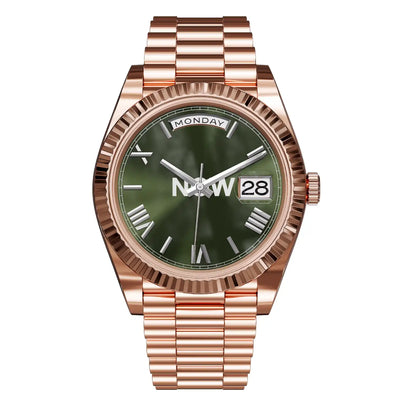 NOWDay Olive Roman Dial Rosegold Watch