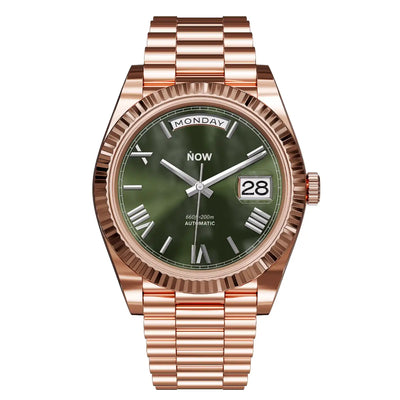 NOWDay Olive Roman Dial Rosegold Watch